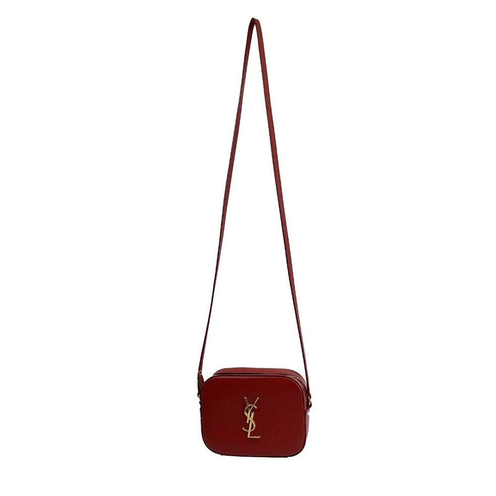 Saint Laurent - Grain de Poudre Classic Monogram Small Red Camera Bag Crossbody - Picture 11 of 13